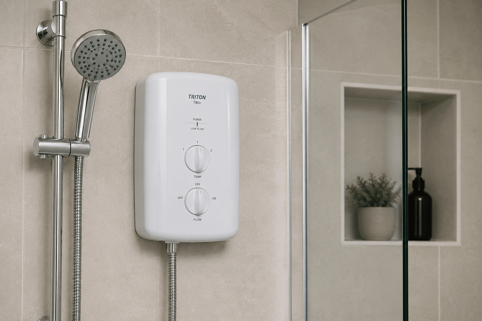 Electric shower replacement in Dublin bathroom
