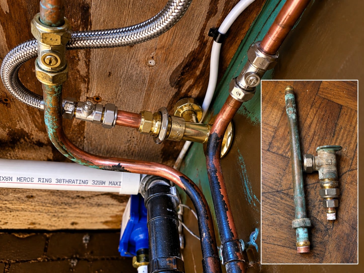Emergency plumber in Grand Canal Dock repairing a leak in an apartment utility cupboard